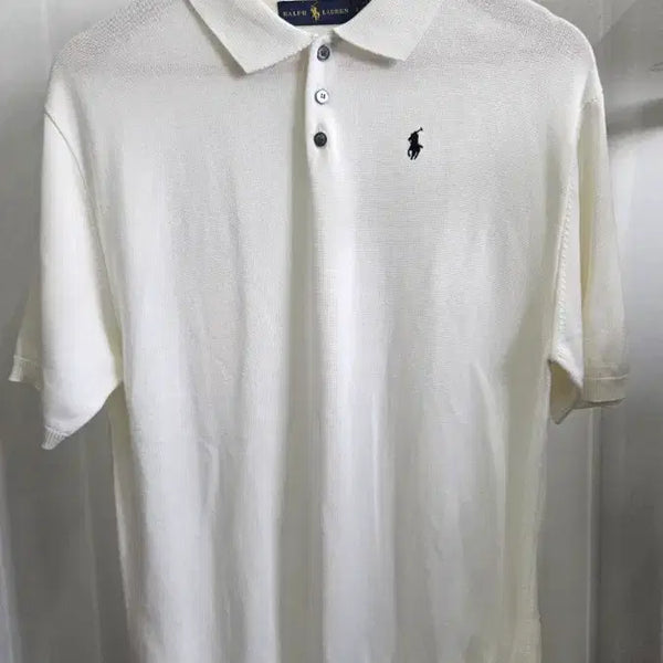 [BUNJANG] Polo Ralph Lauren Ivory Knit Polo Shirt L / 폴로 랄프로렌 아이보리 니트 카라티 L