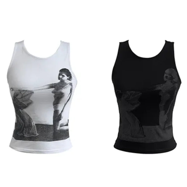 [BUNJANG] Urbanunique Unknown Printing Sleeveless Top / 어반유니크 언노운 프린팅 슬리브리스 나시 에이블리 교신 교환 unknown printing sleeveless