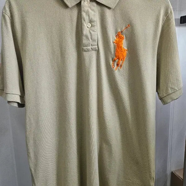 [BUNJANG] Polo Ralph Lauren Big Pony Embroidered Polo Shirt Beige L / 폴로 랄프로렌 빅포니 카라티 베이지 L