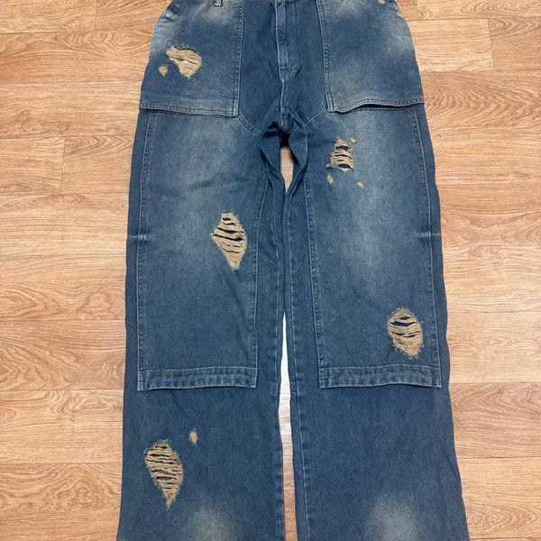 [BUNJANG] Juun.J Damaged Cargo Denim Pants Size 32 / 준지 juun.j 데미지 카고 데님 팬츠 사이즈32 거의새것