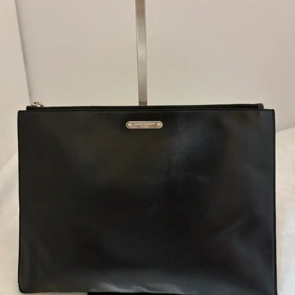 [BUNJANG] Saint Laurent Black Leather Clutch / 정품) 생로랑 블랙 레더 클러치