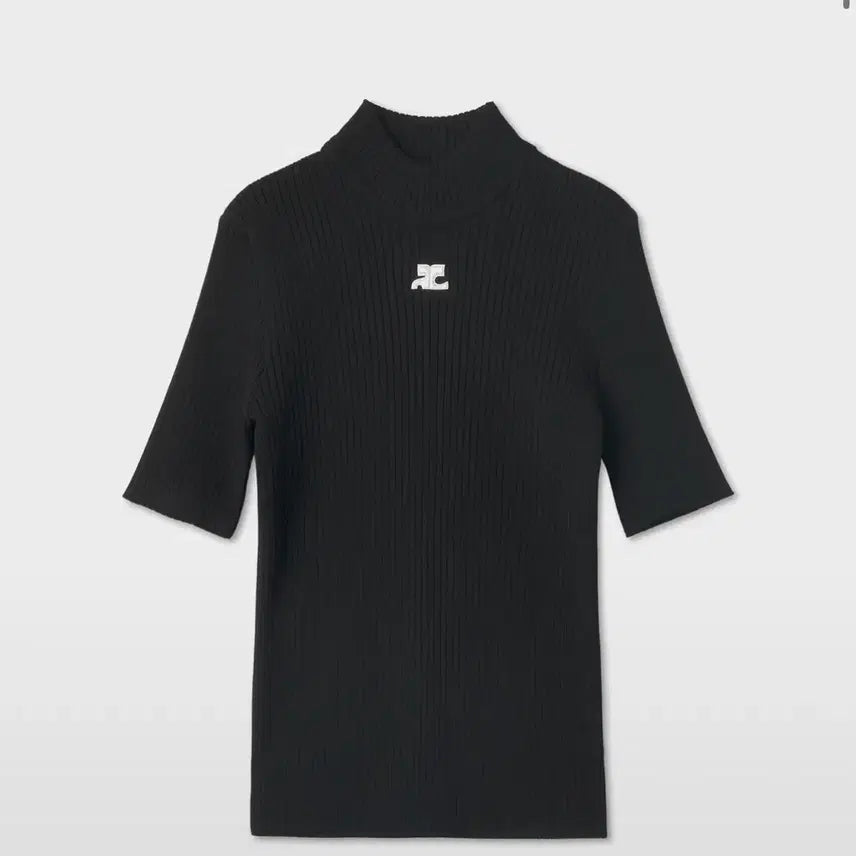 [BUNJANG] Courreges Logo Knit Short Sleeve T-shirt / 꾸레쥬 로고 니트 반팔