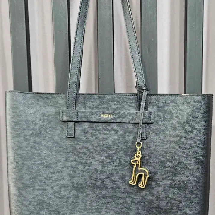 [BUNJANG] Hazzys Daisy Black Cowhide Shopper Tote Bag / 헤지스 데이지 블랙 소가죽 쇼퍼백/토트백