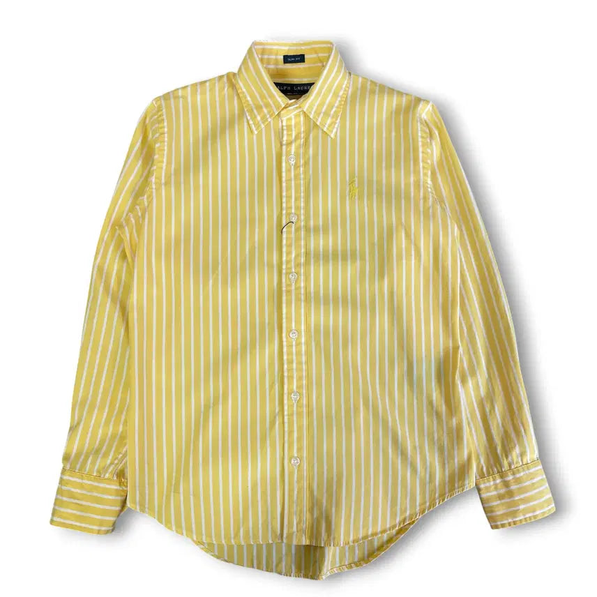 [BUNJANG] Polo Ralph Lauren Yellow Stripe Cotton Shirt (S) / 폴로랄프로렌 옐로으 스트라이프 코튼 셔츠 s