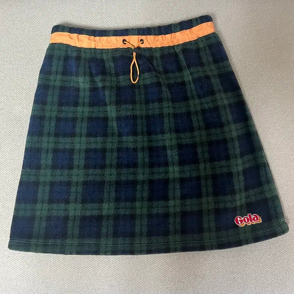 [BUNJANG] Gola Check Fleece Mini Skirt / Gola 체크 플리스 스커트