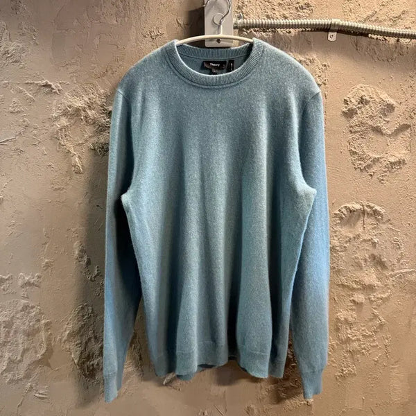 [BUNJANG] Theory Cashmere Crewneck Knit Sky Blue / L 띠어리 Theory 캐시미어 니트 스카이블루