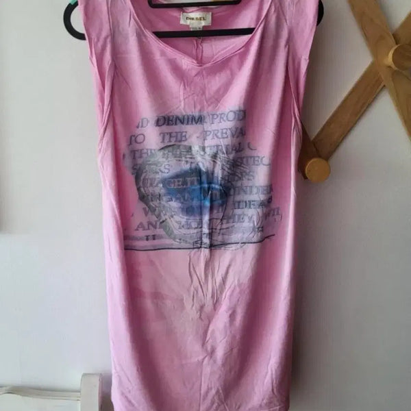 [BUNJANG] Diesel Pink Bustier Tank Top / 디젤 핑크나시