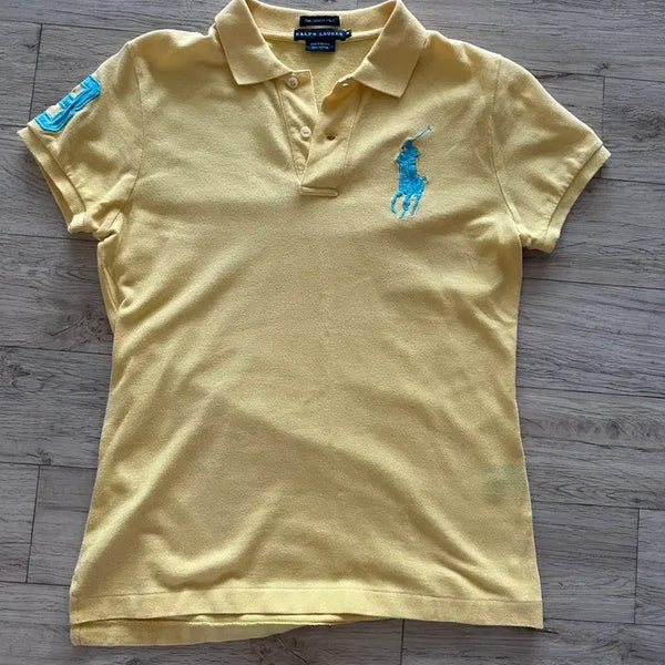 [BUNJANG] Polo Ralph Lauren Big Pony Color Block Short Sleeve Polo Shirt / 폴로 랄프로렌 반팔 빅포니 자수패치 카라티셔츠