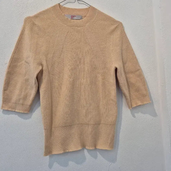 [BUNJANG] 8 Seconds Beige Short-Sleeve Knit Top / 8세컨즈 베이지 반팔 니트 가61