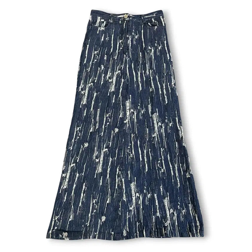 [BUNJANG] White Pepper Distressed Denim Long Skirt / 화이트페퍼 디스트로이드 데님 롱스커트 s