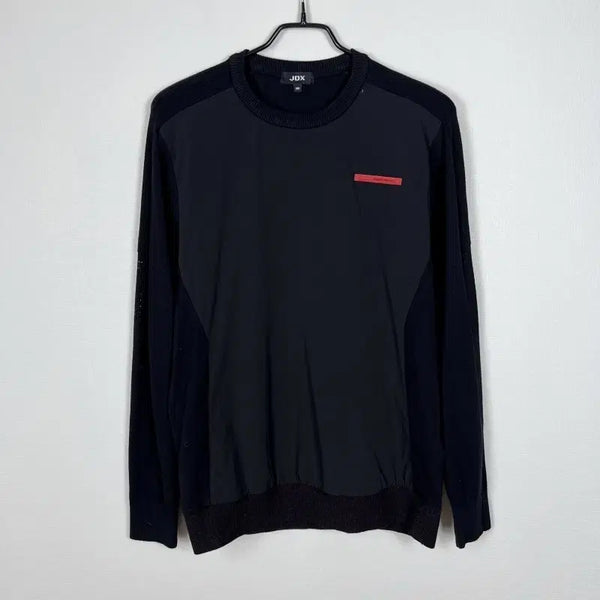 [BUNJANG] JDX 2023 Black Color-Block Windbreaker Knit Sweater (Size L/100) / JDX/2023 블랙 바람막이배색 라운드 니트 L 100/라덴