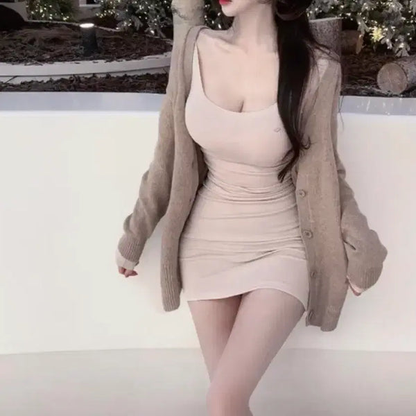 [BUNJANG] Soonu Self-Produced One-Piece Dress Soft Beige / 순느 자체제작 원피스 소프트베이지