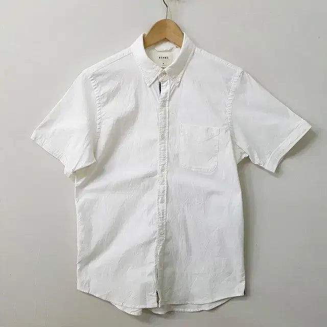 [BUNJANG] BEAMS Cotton Spandex Button-Down Shirt White / BEAMS 빔즈 코튼 스판 버튼다운 셔츠 화이트