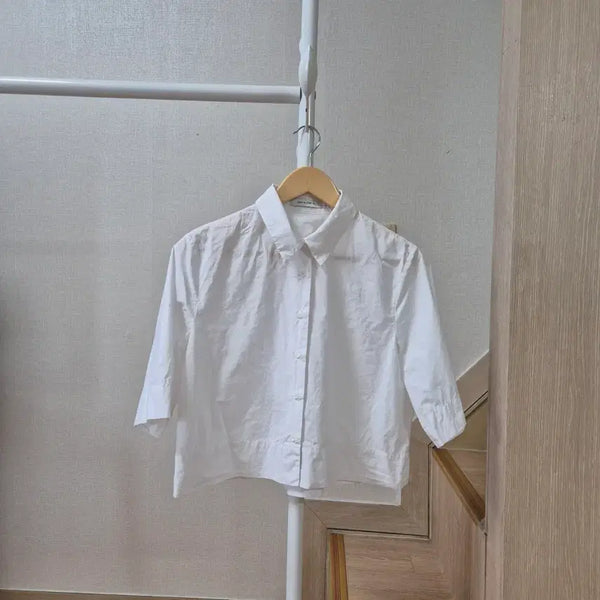 [BUNJANG] Oversized Cropped Shirt White / 오버핏 크롭 셔츠 화이트