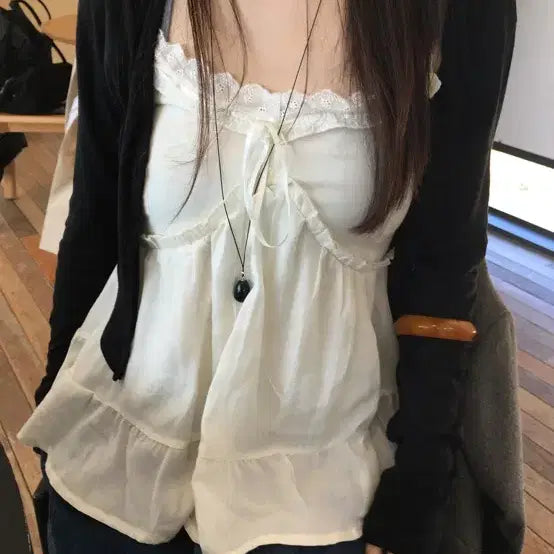 [BUNJANG] Our Cabinet Shine Sleeveless Ivory / 아워캐비넷 shine sleeveless