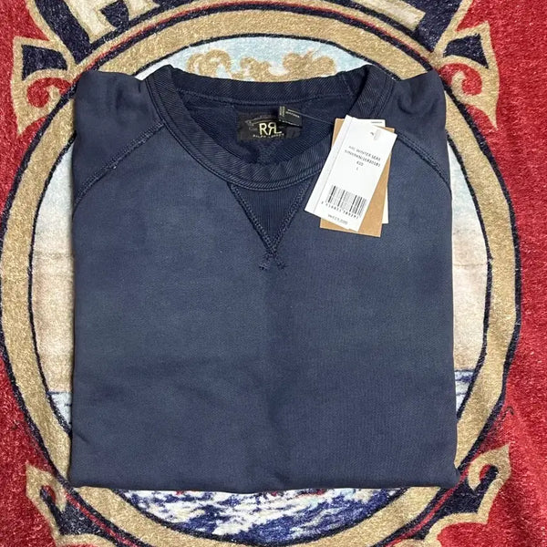 [BUNJANG] RRL French Terry Garment-Dyed Sweatshirt Navy / 더블알엘(RRL) 맨투맨 네이비 스웨트셔츠