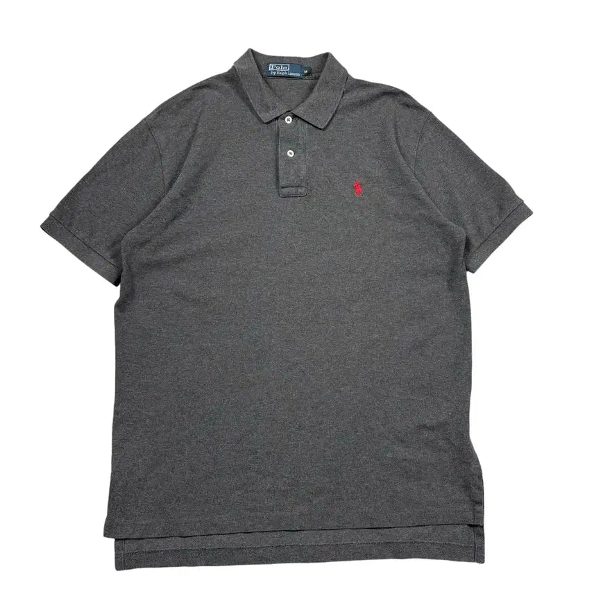 [BUNJANG] Polo Ralph Lauren Grey Collar Short Sleeve T-Shirt / 폴로 랄프로렌 그레이컬러 카라 반팔티