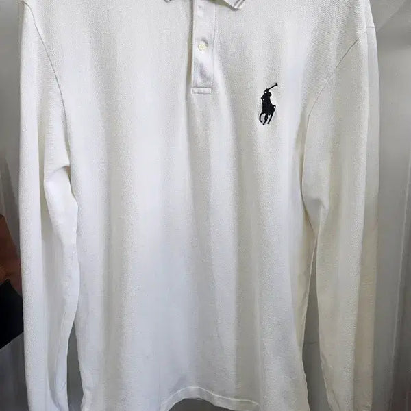 [BUNJANG] Polo Ralph Lauren White Long Sleeve Polo Shirt Size L (110) / 폴로 골프 화이트 긴팔 카라티 L 110사이즈