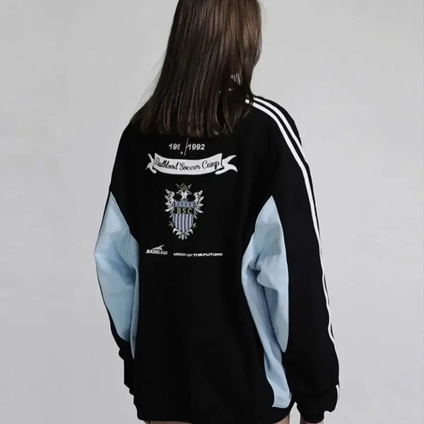 [BUNJANG] Bad Blood Soccer Camp Panel Sweatshirt - Black / BSC 싸커 캠프 패널 맨투맨 - 블랙
