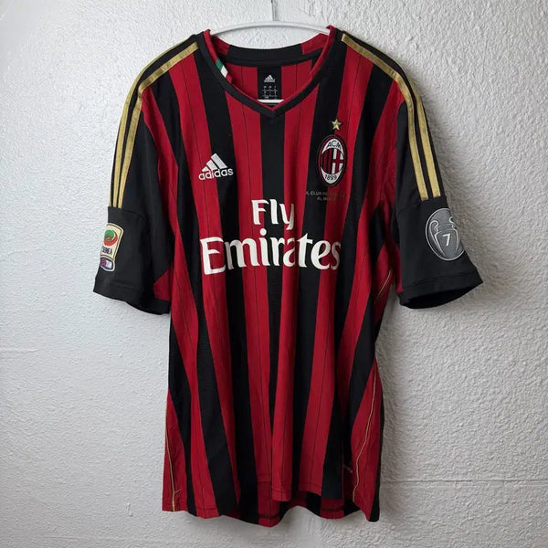 [BUNJANG] Adidas AC Milan 13-14 Serie A Patch Balotelli Marked Jersey / 아디다스 AC밀란 13-14 리그 패치 발로텔리 마킹 유니폼