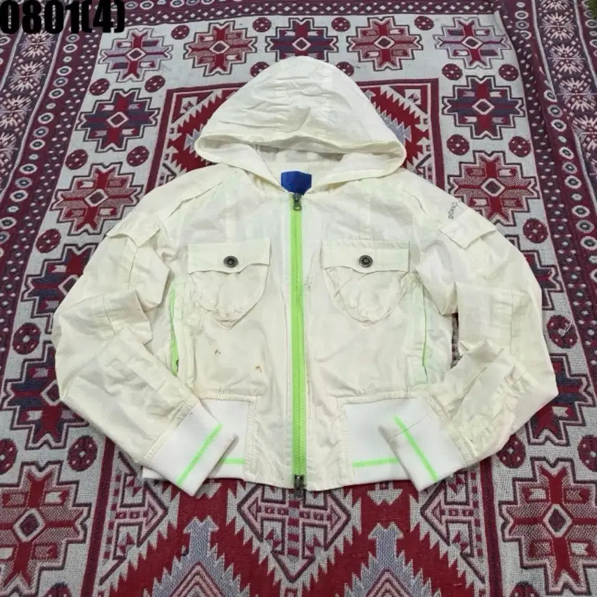[BUNJANG] The Doors Hooded Zip-Up Jacket White / 더 도어스 후드 집업 자켓 화이트