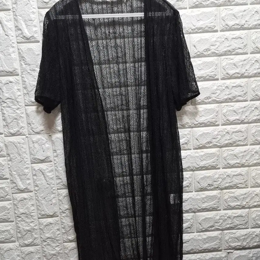[BUNJANG] Black Lace Short-Sleeve Cardigan (M) / 일제 반팔 블랙 레이스 가디건M