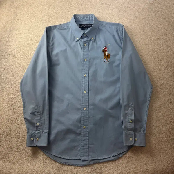 [BUNJANG] Polo Ralph Lauren Big Pony Oxford Shirt Blue L / 100 폴로랄프로렌 빅포니 코튼 소라 옥스포드 셔츠 #286
