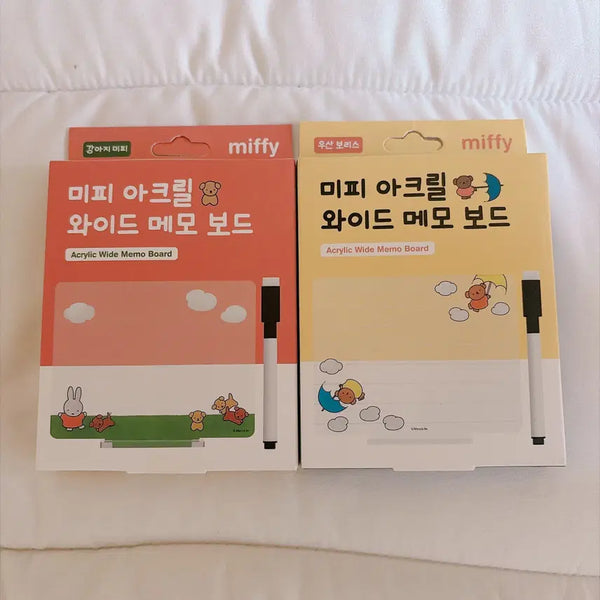 [BUNJANG] Miffy Acrylic Wide Memo Board Whiteboard Set / 미피 아크릴 와이드 메모보드 정품 새상품 화이트보드 메모판2개세트