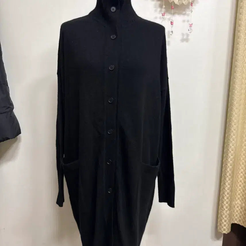 [BUNJANG] Theory Cashmere 100% Black Turtleneck Cardigan Coat / Theory 수입 띠어리 캐시미어100%목폴라 코트가디건