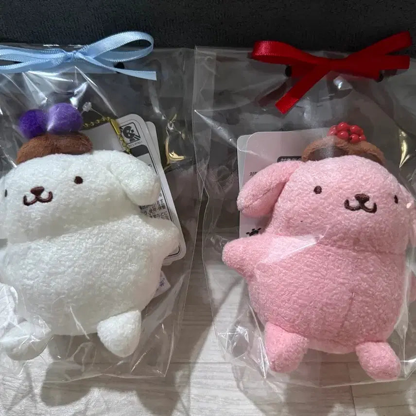 [BUNJANG] Pompompurin Plush Keychain (White / Pink) / 폼폼푸린 인형 키링 (화이트 / 핑크)