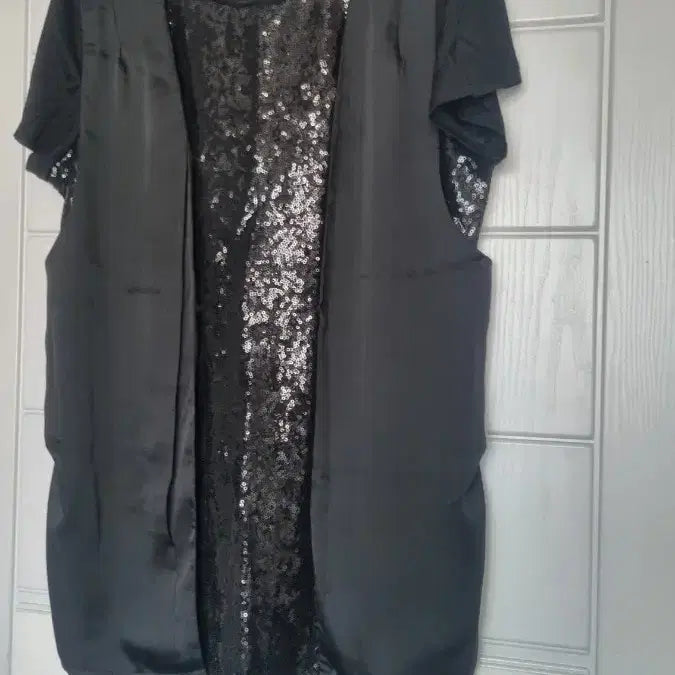 [BUNJANG] Black Sequin Mini Dress / 블랙 스팽글 셔츠.원핏110