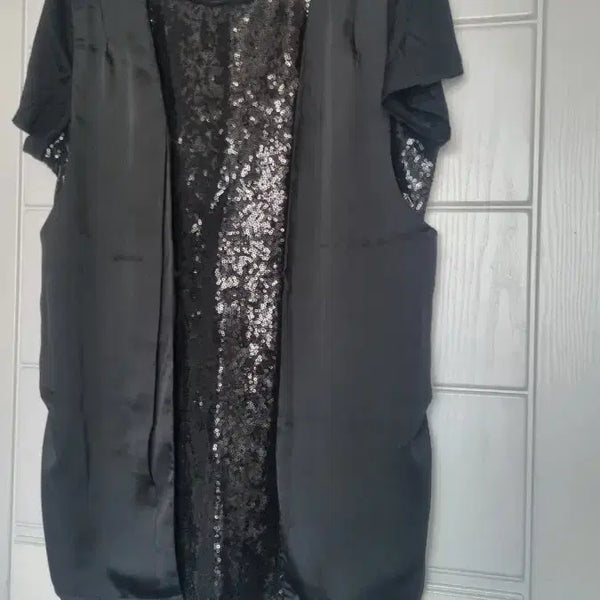 [BUNJANG] Black Sequin Mini Dress / 블랙 스팽글 셔츠.원핏110