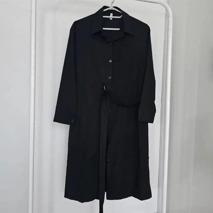 [BUNJANG] Belted Long Shirt Dress Jacket / # 바스락 셔츠 벨티드 롱원피스 자켓