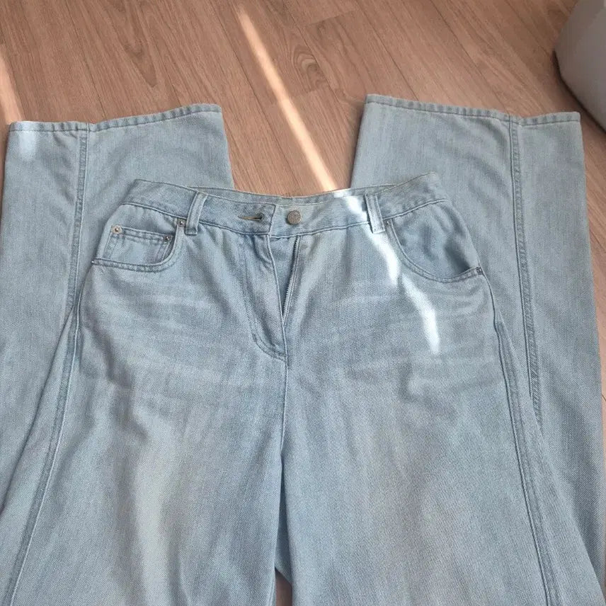 [BUNJANG] Sisley Light Wash Wide Denim Pants Size 44 / 시슬리 연청 와이드 데님 팬츠 44