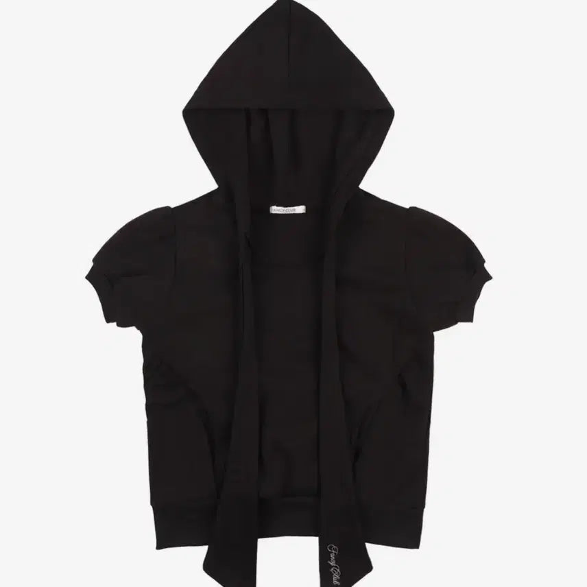 [BUNJANG] Fancy Club Puff Round Scarf Hoodie Black / 팬시클럽 퍼프 라운드 스카프 후디