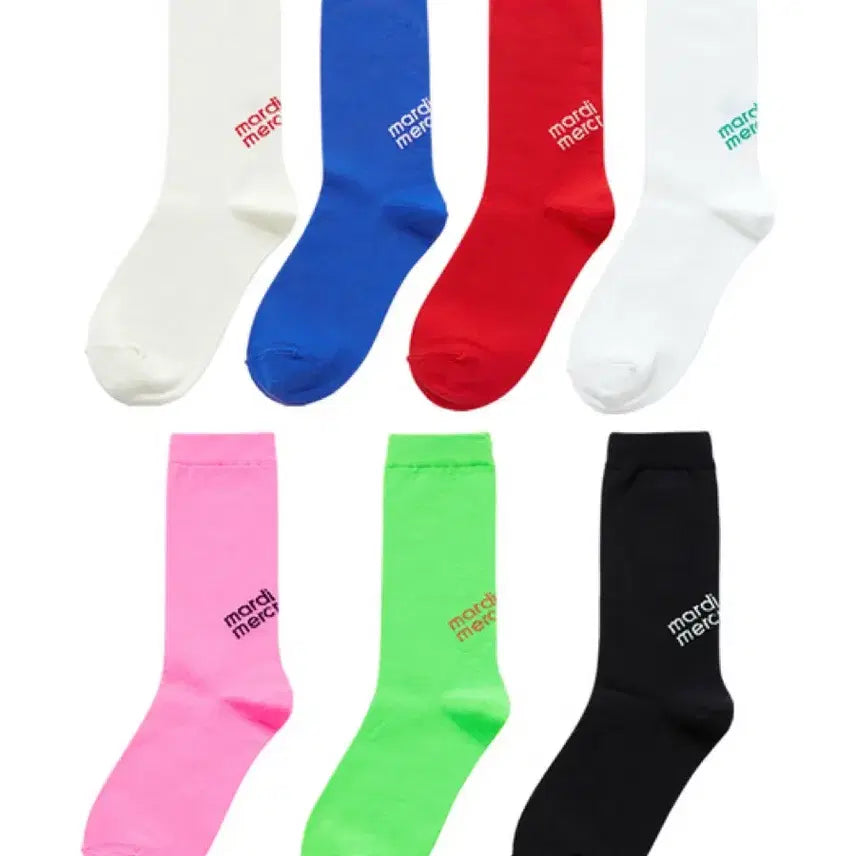 [BUNJANG] Mardi Mercredi Mardi Logo Multi Socks / 마르디 메크르디 마르디 로고 싹스 양말 6컬러 Mardi Mercredi