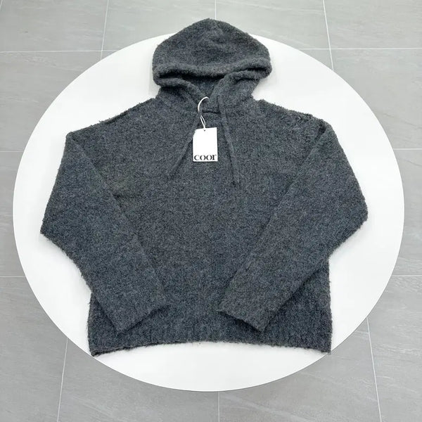 [BUNJANG] COOR Alpaca Wool Boucle Hooded Knit Sweater / COOR 쿠어 알파카 울 부클레 후드 니트 새상품 온라인 현재품절