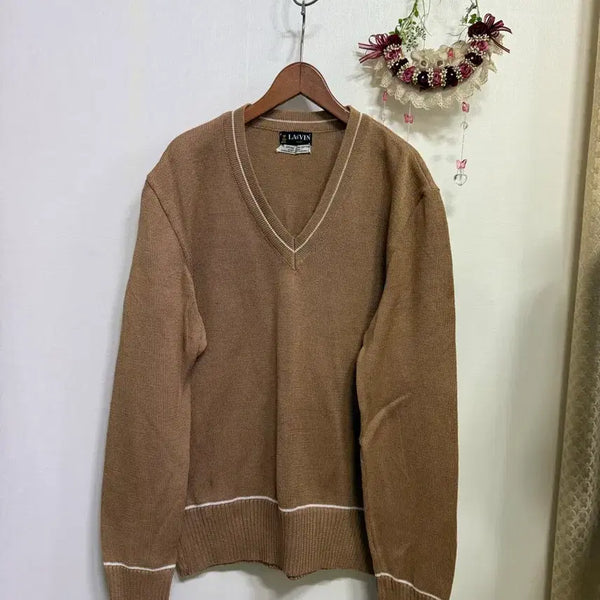 [BUNJANG] Lanvin 100% Cotton Knit V-Neck Sweater / LAVIN수입 랑방 면100%니트