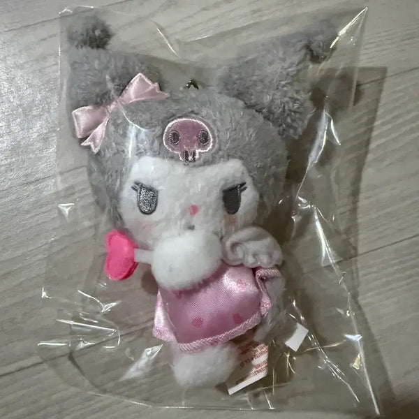 [BUNJANG] Kuromi Doll Keychain with Pink Ribbon / 쿠로미 인형 키링