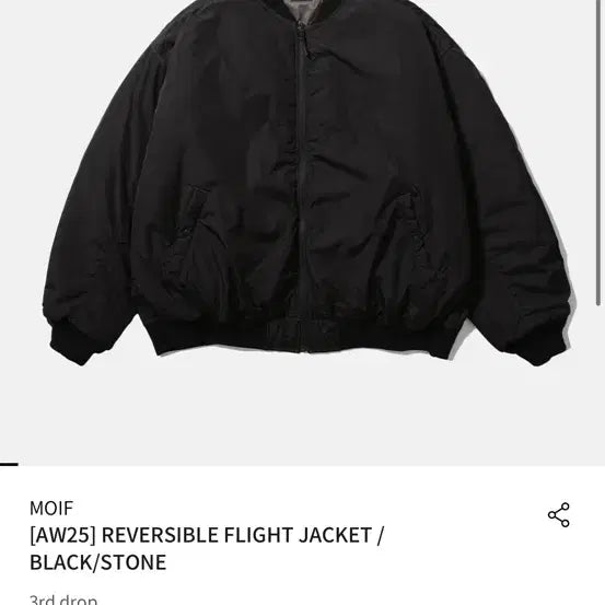 [BUNJANG] MOIF AW25 Reversible Flight Jacket Blackstone / 모이프[AW25] REVERSIBLE FLIGHT JACKET / BLACK/2