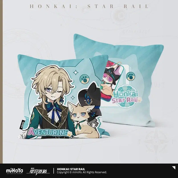 [BUNJANG] Honkai: Star Rail Aventurine Cushion (Cat Illustration) - Sealed / 솜포함, 미개봉) 붕괴스타레일 붕스 어벤츄린 쿠션 솜 인형 고양이 미니 일러 아크릴