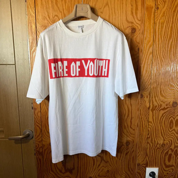 [BUNJANG] Loewe Fire of Youth Anagram Short Sleeve T-Shirt White Cotton / 로에베 Fire of youth 아나그램 반팔 티셔츠 판매 합니다.