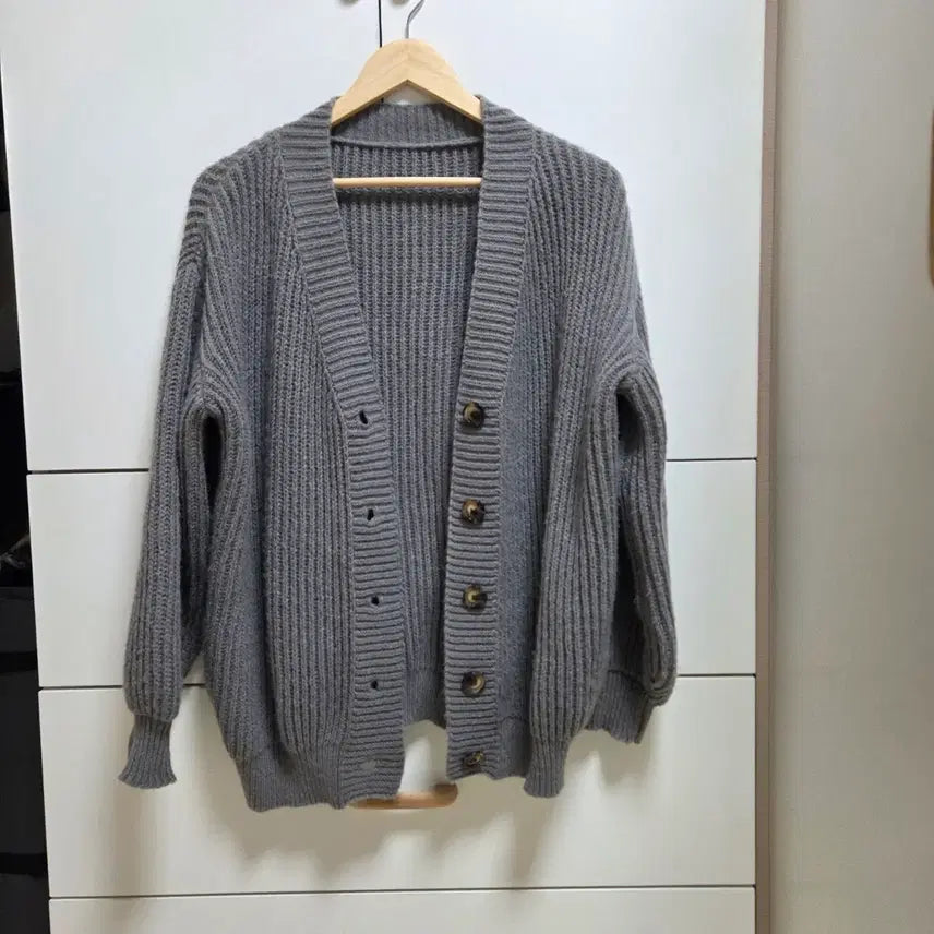 [BUNJANG] Gray Knit Cardigan / 진그레이 니트가디건