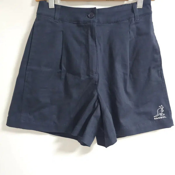 [BUNJANG] Kangol Kangaroo Embroidery Pleated Shorts Navy / [M] 캉골 캥거루 자수 핀턱 숏팬츠/반바지 (네이비)