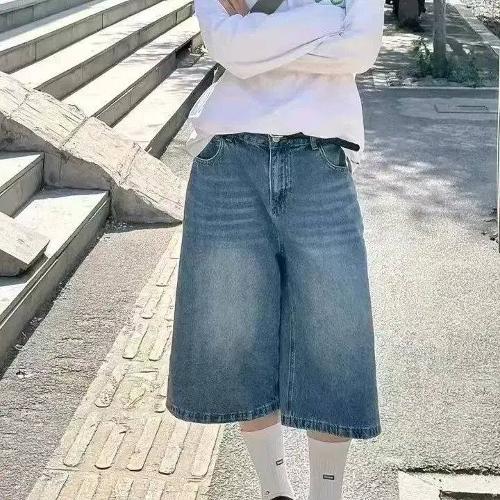 [BUNJANG] Denim Shorts / 청바지 반바지 롱슬리브