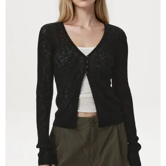 [BUNJANG] Who.A.U 26 New Arrival Cardigan Black Size S / 후아유 26신상 가디건 (새상품)