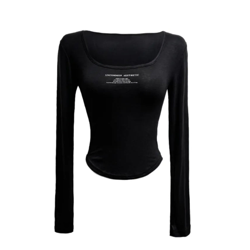 [BUNJANG] SOULSCOLOR Lettering Square Neck T-Shirt / 소울스컬러 스퀘어넥 레터링 프롬 레터 에이블리 교신 교환 SOULSCOLOR From letter T