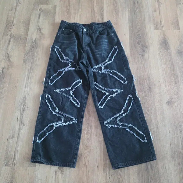 [BUNJANG] Black Washed Denim Jeans / 디자인 청바지 블랙