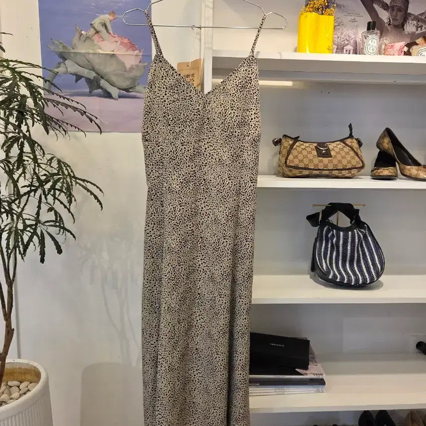 [BUNJANG] Leopard Print Strap Dress / 호피 끈 원피스