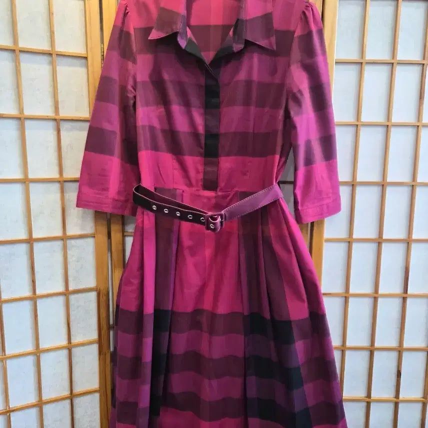 [BUNJANG] Checkered Collar Dress / 스판기 체크무늬 카라 원피스  55